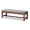 Baxton Studio Ainsley Grey Upholstered Walnut Finished Rubberwood Bench 147-8231 - alternate 1